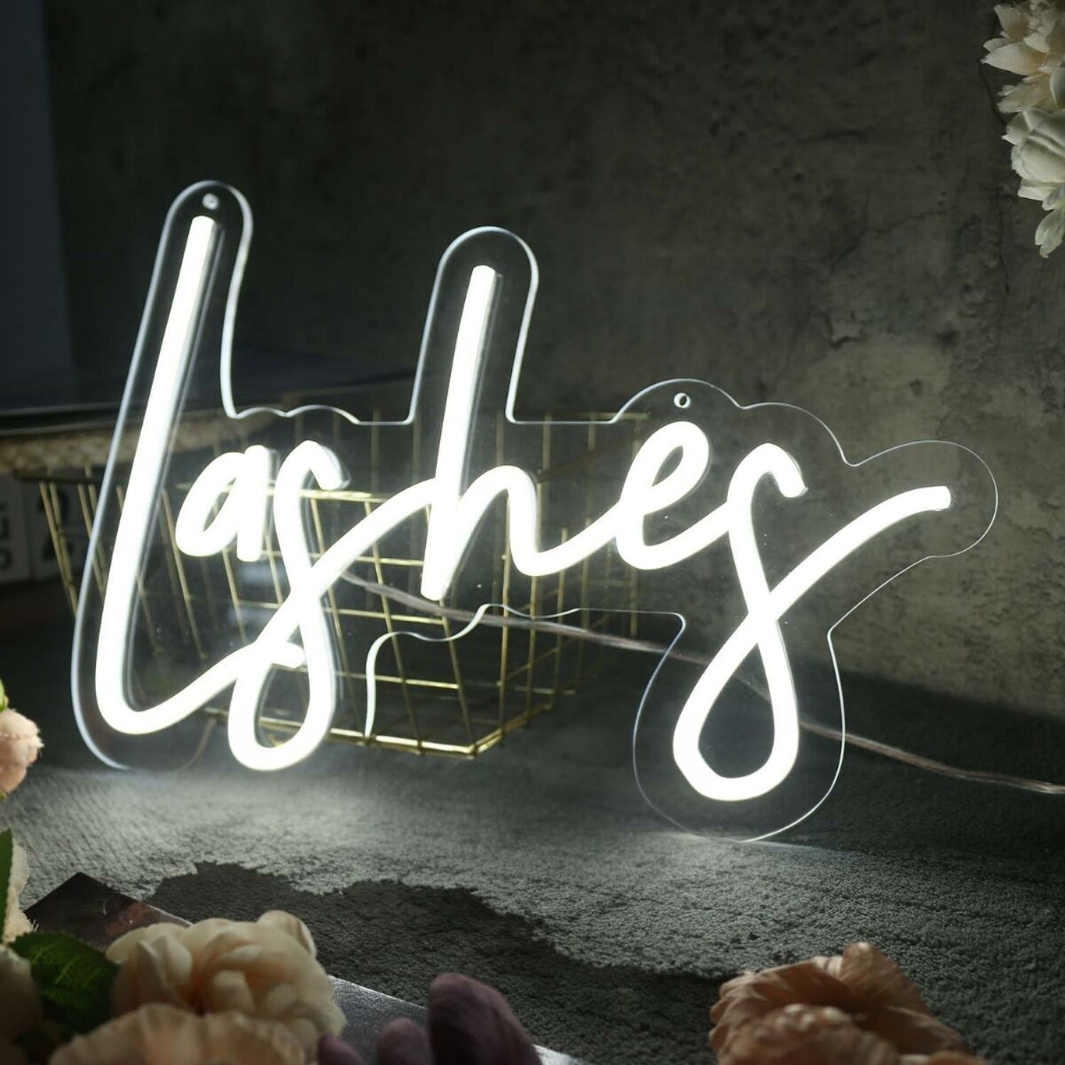 Lashes White Led Neon Sign - Shineneon