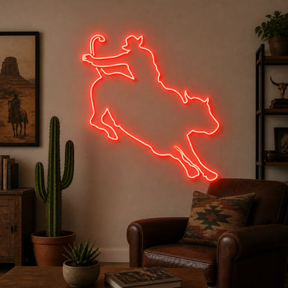 Lasso Bull Rider Vintage LED Neon Sign size image