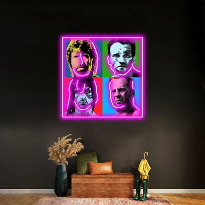Last Action Heroes 80s Movies Artwork Neon Light Signs Custom - LED neon sign close-up detail