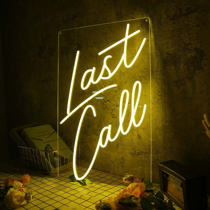 Last Call Yellow Led Neon Sign - Shineneon