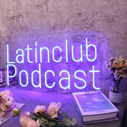 Latinclub Podcast Blue Led Neon Sign - Shineneon