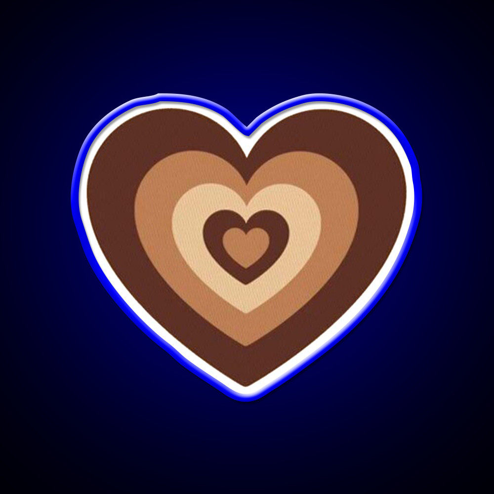 Latte Love Brown Heart Cafe Led Neon Sign Espresso Bar Art Rgb Color