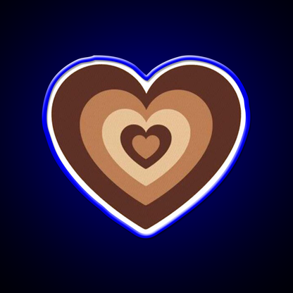 Latte Love Brown Heart Cafe Led Neon Sign Espresso Bar Art Rgb Color