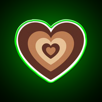 Latte Love Brown Heart Cafe Led Neon Sign Espresso Bar Art Rgb Color