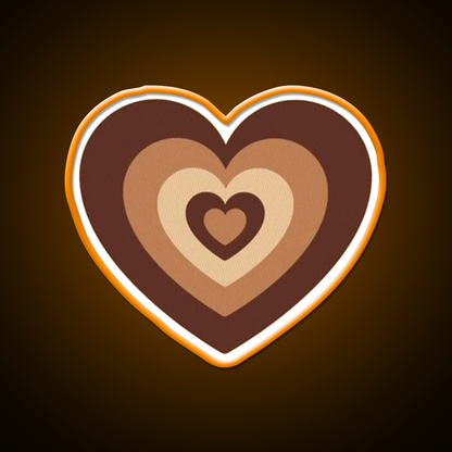 Latte Love Brown Heart Cafe Led Neon Sign Espresso Bar Art Rgb Color