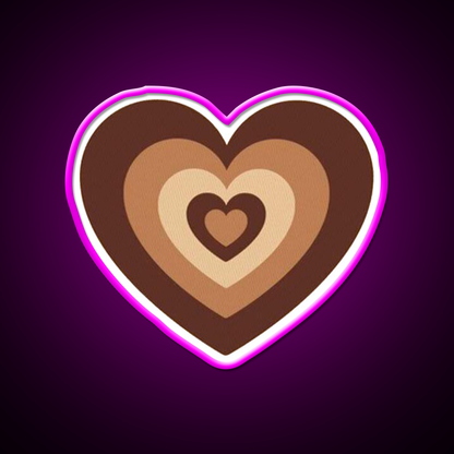 Latte Love Brown Heart Cafe Led Neon Sign Espresso Bar Art Rgb Color