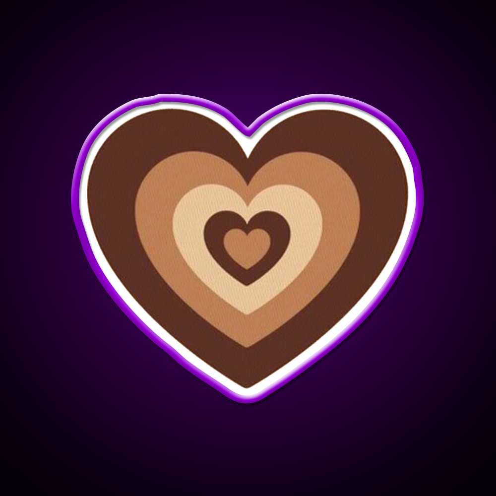 Latte Love Brown Heart Cafe Led Neon Sign Espresso Bar Art Rgb Color