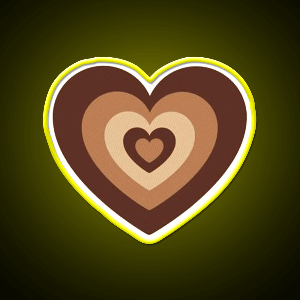 Latte Love Brown Heart Cafe Led Neon Sign Espresso Bar Art Rgb Color - Shineneon