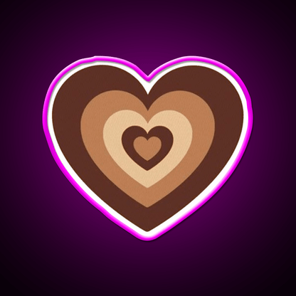 Latte Love Brown Heart Cafe Led Neon Sign Espresso Bar Art Rgb Color - Shineneon