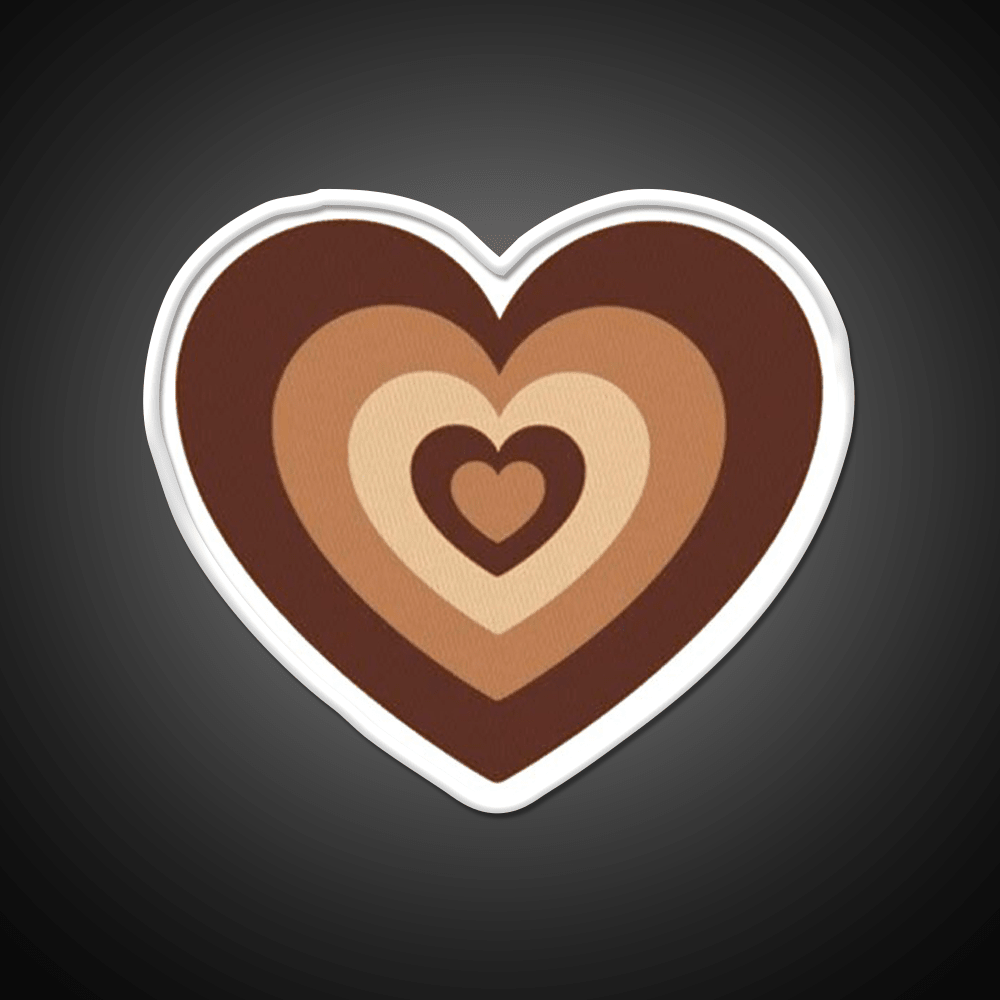 Latte Love Brown Heart Cafe Led Neon Sign Espresso Bar Art Rgb Color - Shineneon