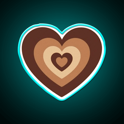 Latte Love Brown Heart Cafe Led Neon Sign Espresso Bar Art Rgb Color - Shineneon