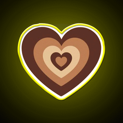 Latte Love Brown Heart Cafe Led Neon Sign Espresso Bar Art Rgb Color