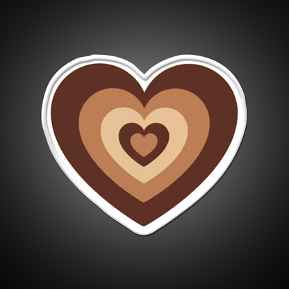 Latte Love Brown Heart Cafe Led Neon Sign Espresso Bar Art Rgb Color