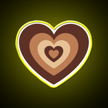 Latte Love Brown Heart Cafe Led Neon Sign Espresso Bar Art Rgb Color