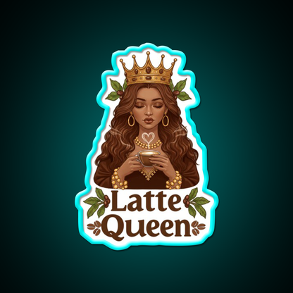 Latte Queen Cafe Led Neon Sign Espresso Bar Art Rgb Color