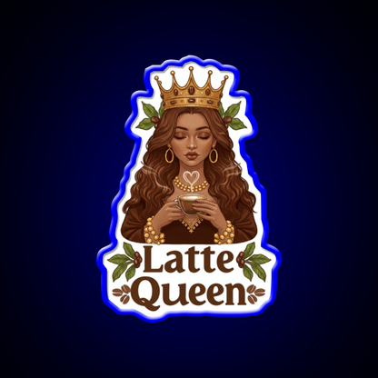 Latte Queen Cafe Led Neon Sign Espresso Bar Art Rgb Color