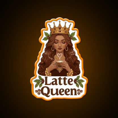 Latte Queen Cafe Led Neon Sign Espresso Bar Art Rgb Color