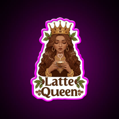 Latte Queen Cafe Led Neon Sign Espresso Bar Art Rgb Color
