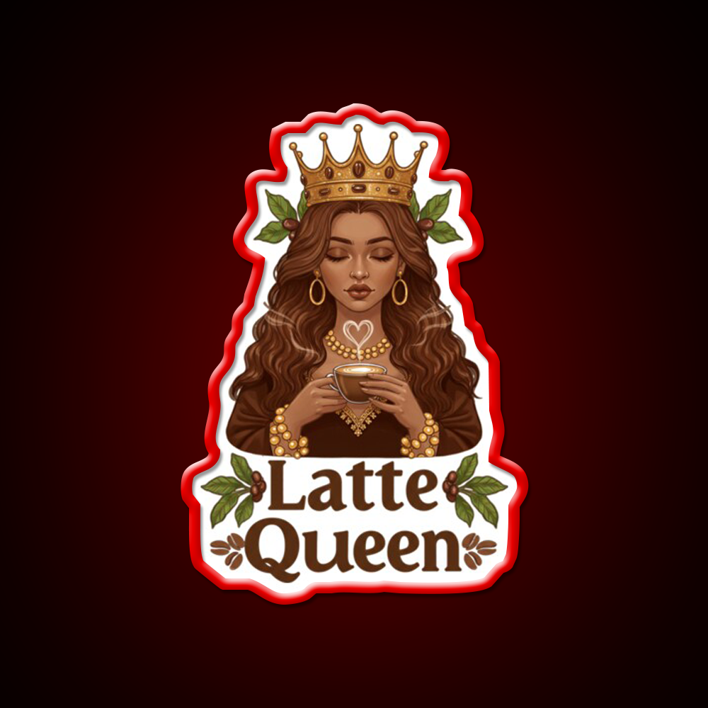 Latte Queen Cafe Led Neon Sign Espresso Bar Art Rgb Color