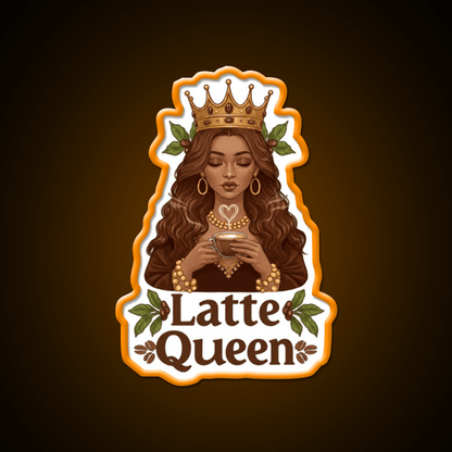 Latte Queen Cafe Led Neon Sign Espresso Bar Art Rgb Color - Shineneon