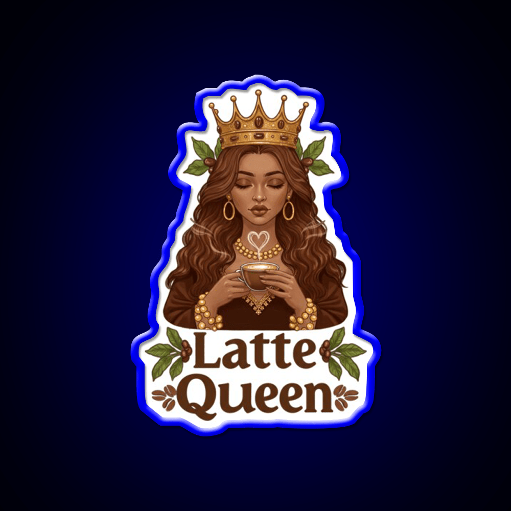 Latte Queen Cafe Led Neon Sign Espresso Bar Art Rgb Color - Shineneon
