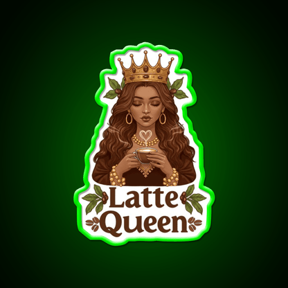 Latte Queen Cafe Led Neon Sign Espresso Bar Art Rgb Color - Shineneon