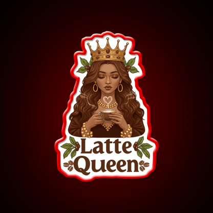 Latte Queen Cafe Led Neon Sign Espresso Bar Art Rgb Color - Shineneon