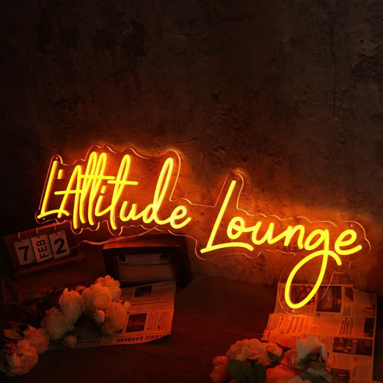 Lattitude Lounge Orange Led Neon Sign | Shineneon