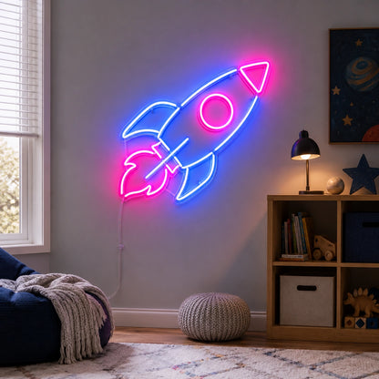 Launch Rocket Neon Sign LED Neon Sign real lifestyle scene