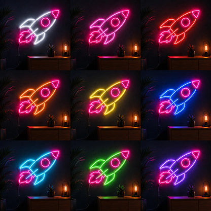 Launch Rocket Neon Sign LED Neon Sign color grid