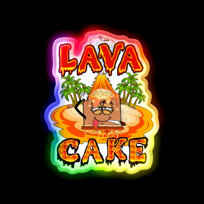 Lava Cake Strain Weed Art Hemp Inspired Green Leaf Led Neon Sign Rgb Color - LED neon sign close-up detail