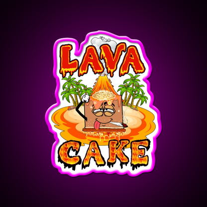 Lava Cake Strain Weed Art Hemp Inspired Green Leaf Led Neon Sign Rgb Color - Neon sign mounted on wall in room