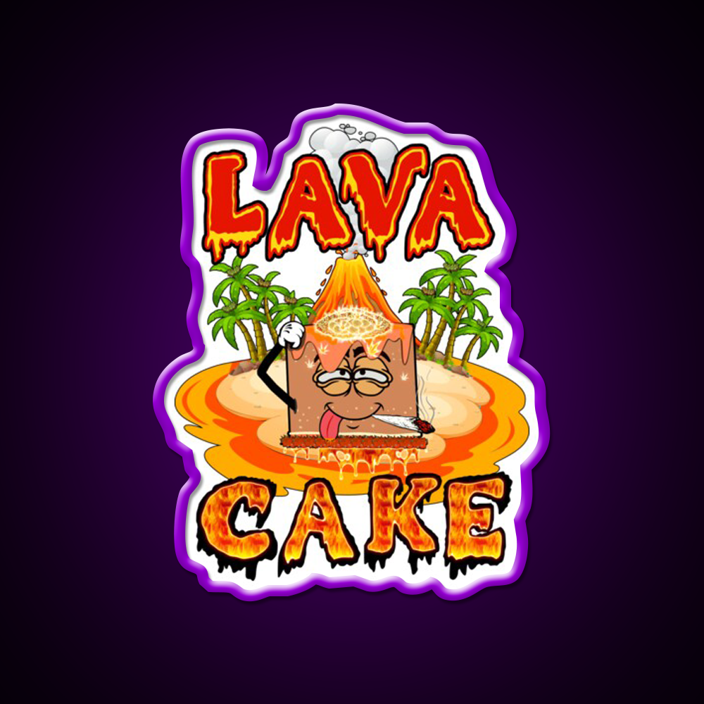 Lava Cake Strain Weed Art Hemp Inspired Green Leaf Led Neon Sign Rgb Color - LED neon sign view 9