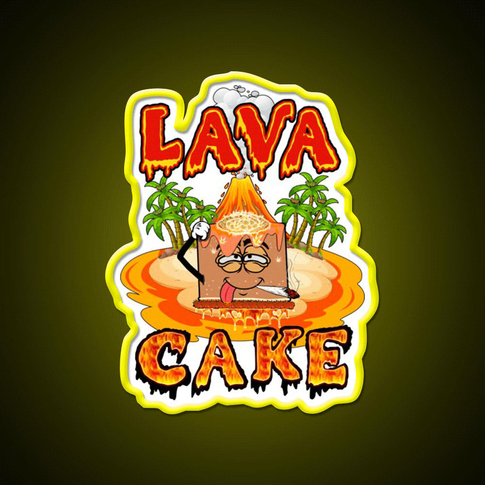 Lava Cake Strain Weed Art Hemp Inspired Green Leaf Led Neon Sign Rgb Color - Custom LED neon sign front view