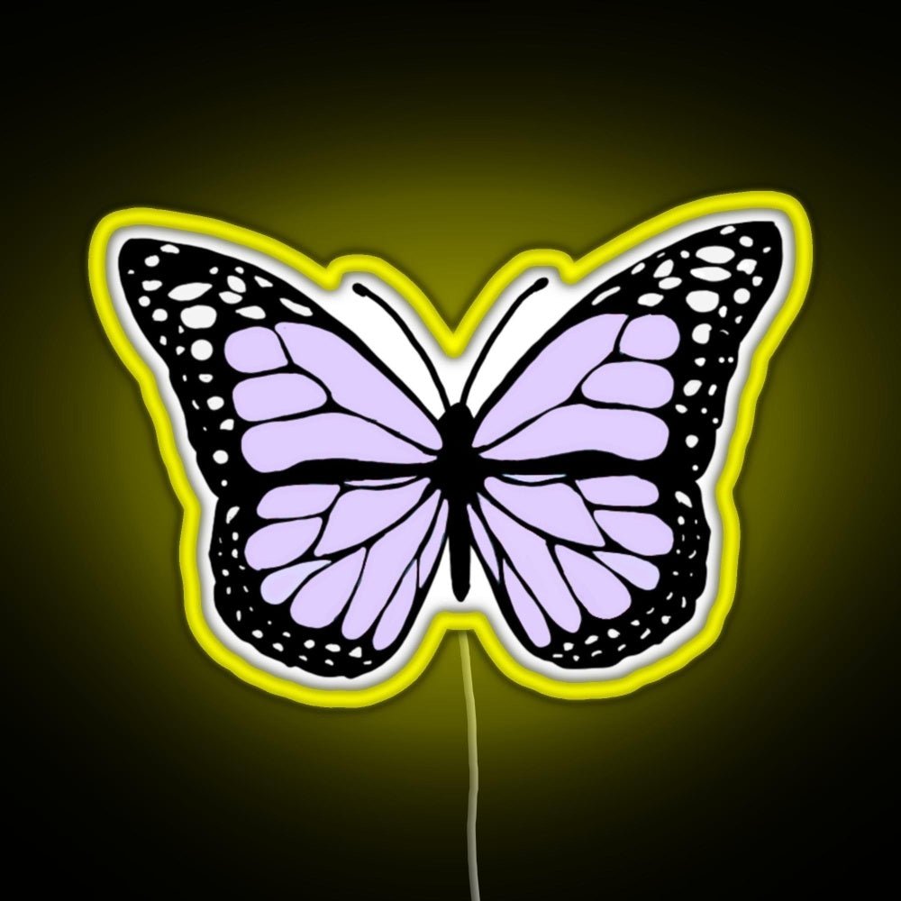 Lavender Butterfly Rgb Led Neon Sign Pop Wall Art - Shineneon