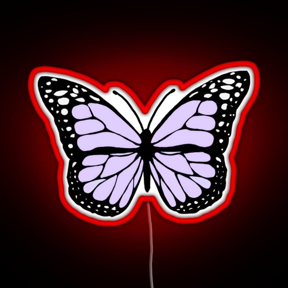 Lavender Butterfly Rgb Led Neon Sign Pop Wall Art - Shineneon