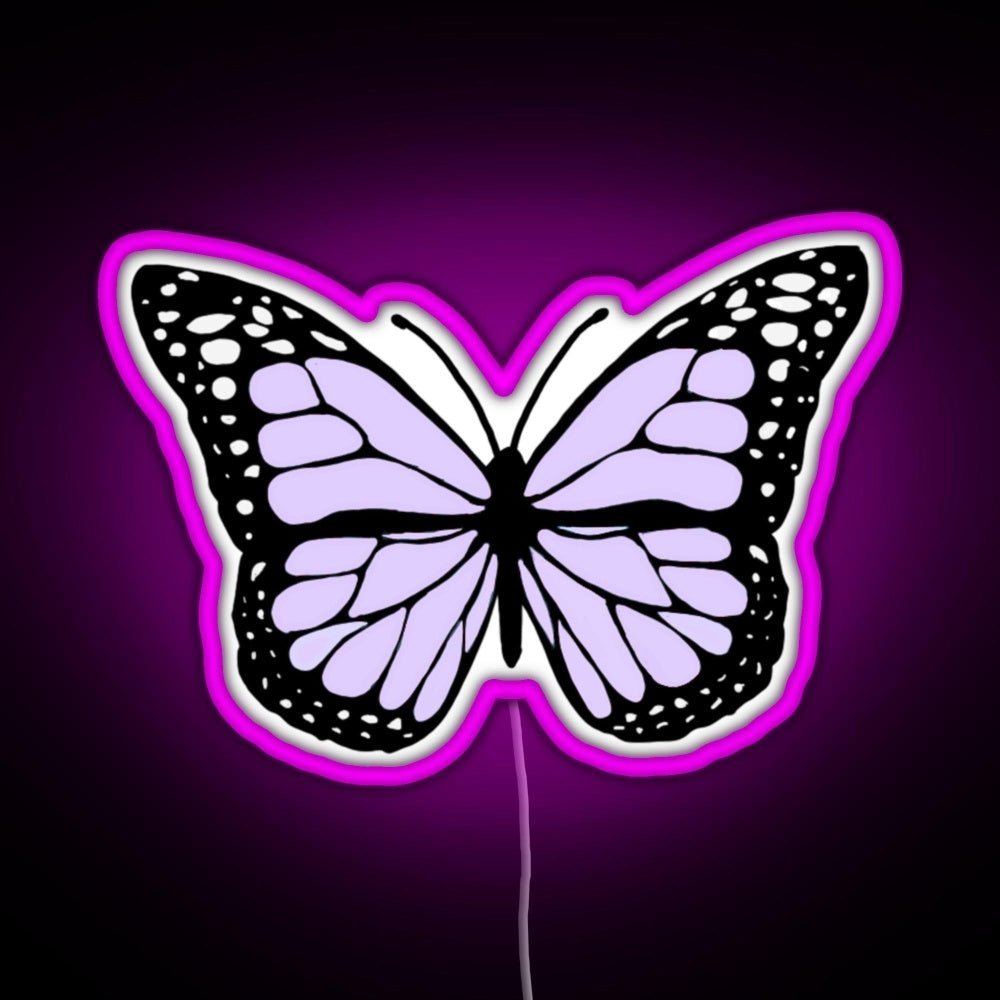 Lavender Butterfly Rgb Led Neon Sign Pop Wall Art - Shineneon