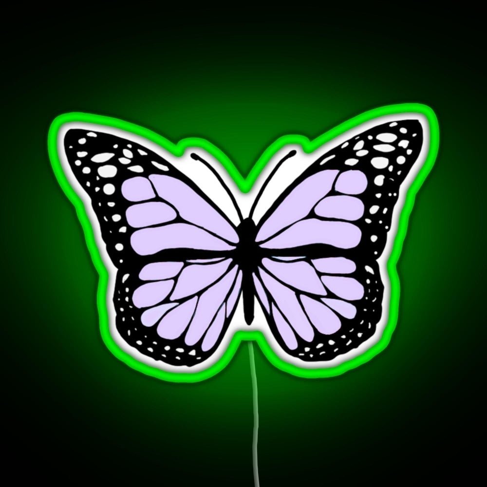 Lavender Butterfly Rgb Led Neon Sign Pop Wall Art - Shineneon