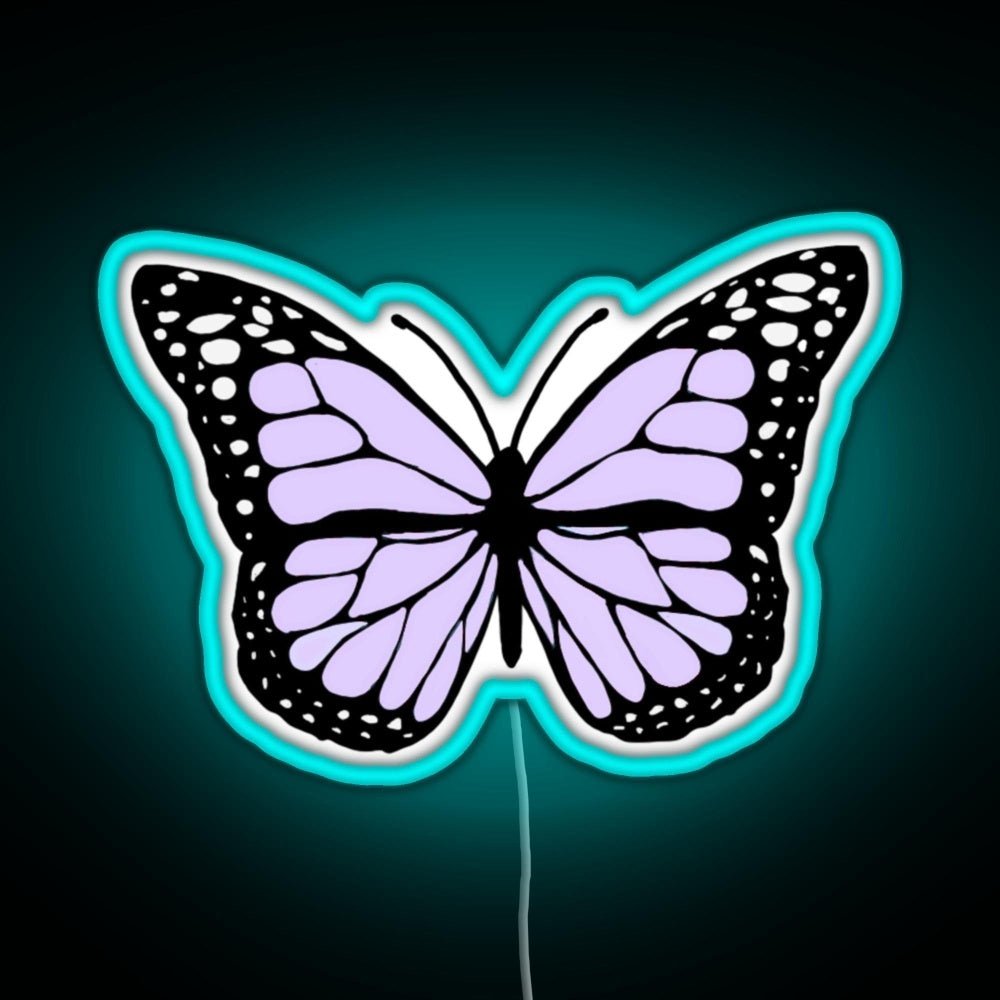 Lavender Butterfly Rgb Led Neon Sign Pop Wall Art - Shineneon