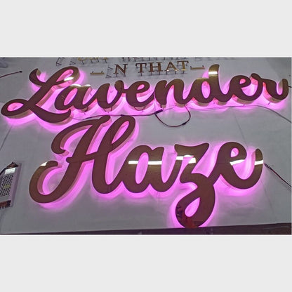 Lavender Haze 3D Backlit Channel Letters Led Light Sign - Shineneon
