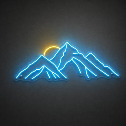 Layered Mountain Range With Rising Sun LED Neon Sign - Shineneon
