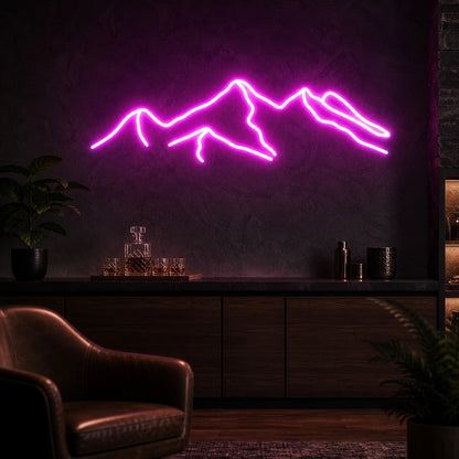 Layered Mountain Ridge LED Neon Sign high-converting product image