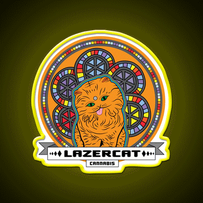 Lazercat Hemp Inspired Green Leaf Led Neon Sign Rgb Color - Custom LED neon sign front view