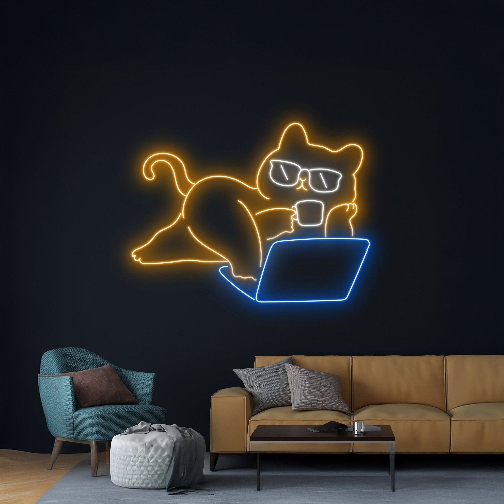 Lazy Cat Led Sign Pet Room Wall Art Decor - Shineneon