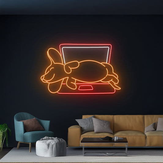 Lazy Dachshund Neon Sign