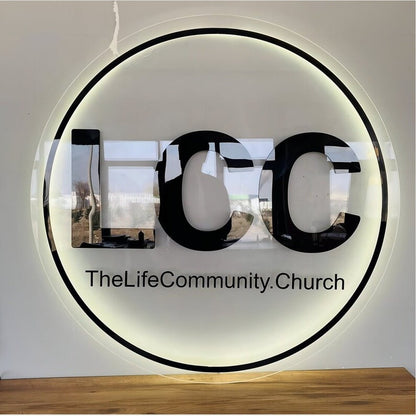 Lcc Church Acrylic Business Logo Sign - Shineneon