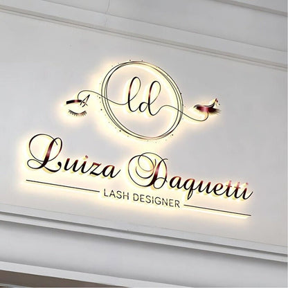 Ld Luiza Daquetti Lash Designer With Logo 3D Backlit Channel Letters Led Light Sign - Shineneon