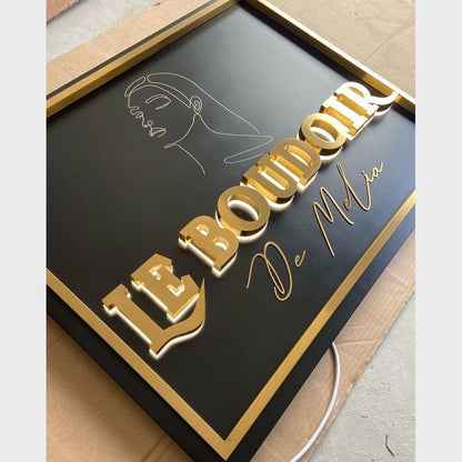 Le Boudoir 3D Backlit Channel Letters Led Light Sign - Shineneon