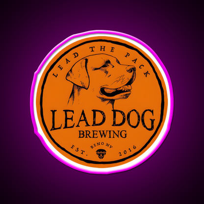 Lead Dog Brewery Beer Bar Decor Led Neon Sign Rgb Color - Neon sign mounted on wall in room