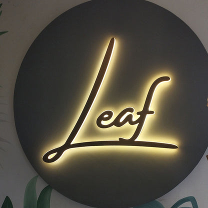 Leaf 3D Backlit Channel Letters Led Light Sign